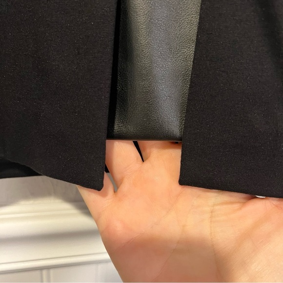 White House Black Market Black Ponte Faux leather Pencil Skirt size 4 - Picture 8 of 14